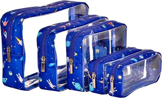 TSA Approved 5-Piece Diaper Bag Organizer Pouch Set Clear Waterproof TPU Kids by Remobia+Hicol