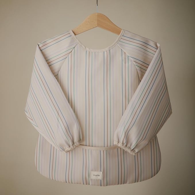 mushie Long Sleeve Baby Bib | Water Resistant Adjustable Fit - Image 3