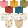 Mepase 10 Pcs Large Muslin Baby Girl Bibs Drool Teething Bibs Lap Shoulder by Mepase