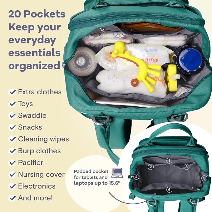 RUVALINO Diaper Bag Backpack-Multifunction Baby Travel Bag - Image 5