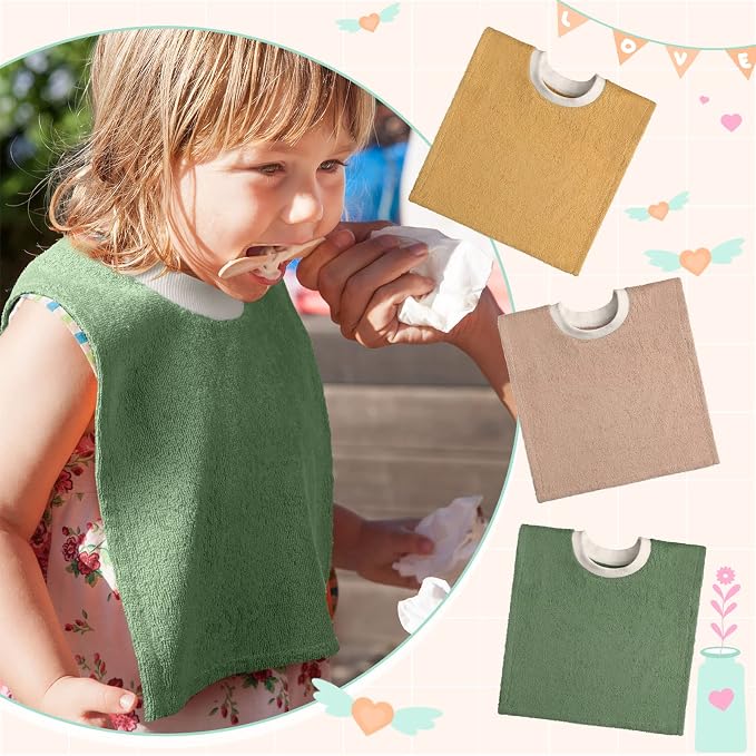 6 Pcs Pullover Baby Bibs Cotton Terry Toddler Absorbent Infant - Image 7