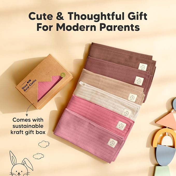 KeaBabies Organic Cotton Burp Cloths Baby Girl, Boy - Image 9
