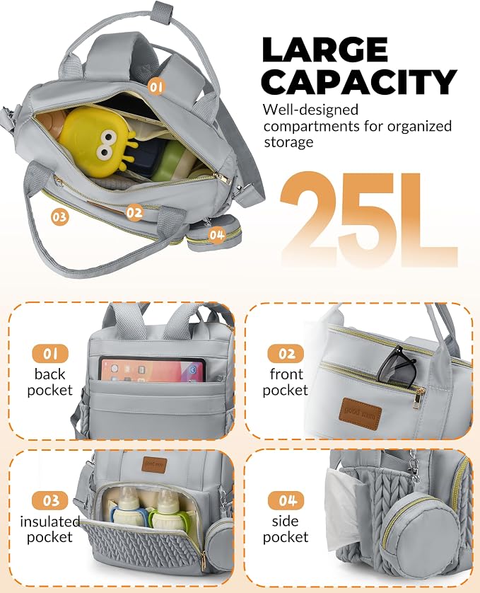 Backpack Diaper Bag, Stylish Waterproof Baby Diaper Bags - Image 3