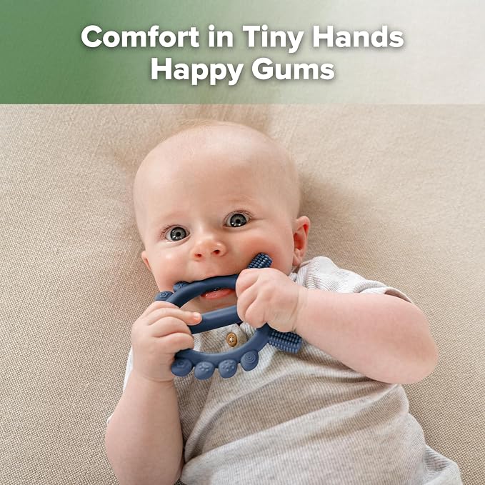 Haakaa Silicone Crab Baby Teether, Teething Toys, 360°Baby Toothbrush Head - Image 3
