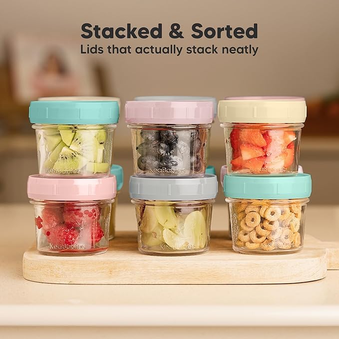 KeaBabies 12pk 4oz Glass Baby Food Containers - Image 7