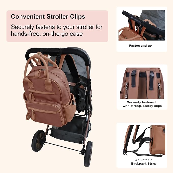 JESSIE & JAMES Saturday EDC Diaper Bag Backpack Multi Function Diaper Bag - Image 5