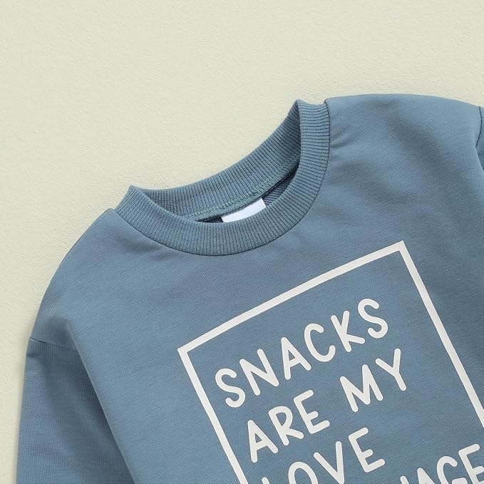 Toddler Baby Boy Fall Winter Outfit Long Sleeve Letter Print Sweatshirts and - Image 4