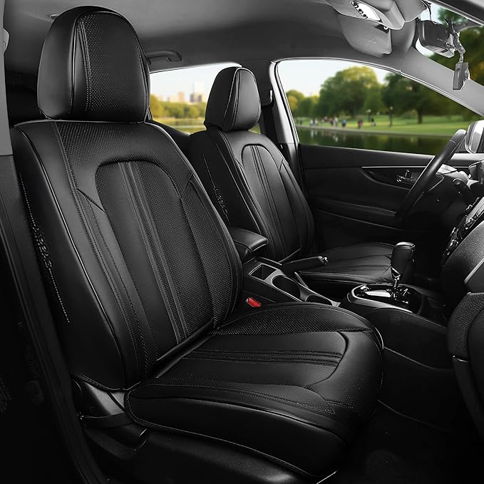 FREESOO Front Seats 2PCS Leather Car Seat Covers, Ultra Breathable Waterproof by FREESOO