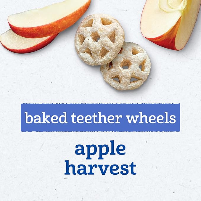 Gerber Baked Teether Wheels, Apple Harvest Crunchy Teether Snack, Baby Crackers - Image 3