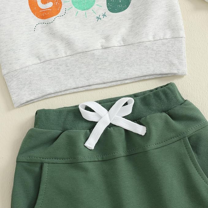 Nyapruwe Toddler Baby Boy Fall Outfit Funny Print Long Sleeve Sweatshirt - Image 5