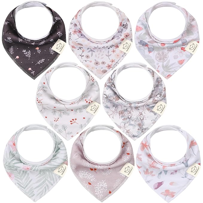 8-Pack Organic Baby Bandana Bibs by KeaBabies