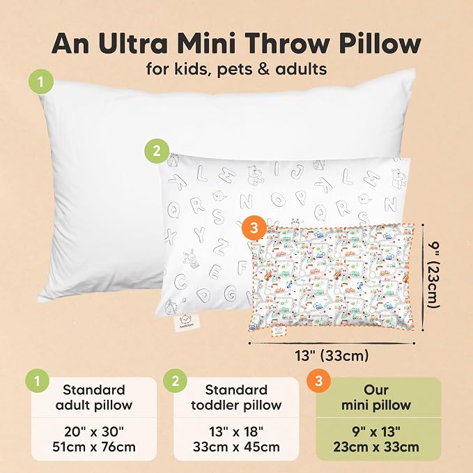 Mini Toddler Pillow with Pillowcase - Image 2
