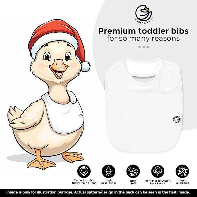 3 Pack Baby Bibs for Boys & Girls | Cotton, Absorbent Drooling & Teething Bib | - Image 2