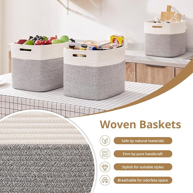 OIAHOMY 13 Kallax Inch Cube Storage Bins, Kallax Insert Storage Baskets - Image 5