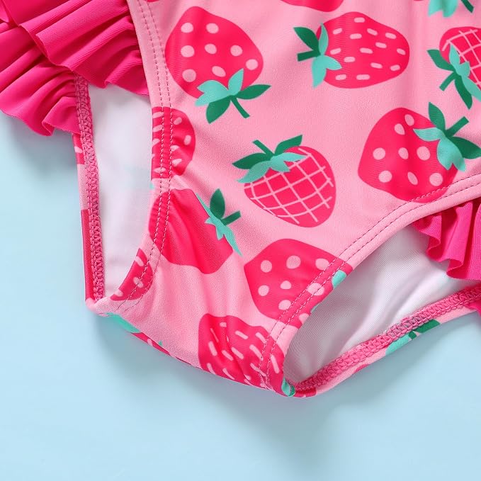 YOUNGER TREE Toddler Girls Two Pieces Swimsuit Color Block Stripe Swimwear - Image 5