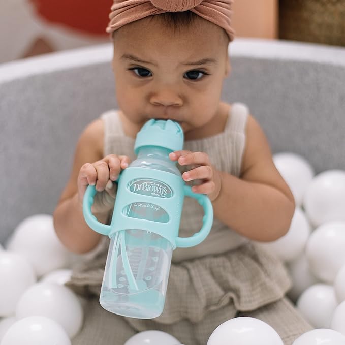 Dr. Brown's Milestones Narrow Sippy Straw Bottle, Spill-Proof - Image 3