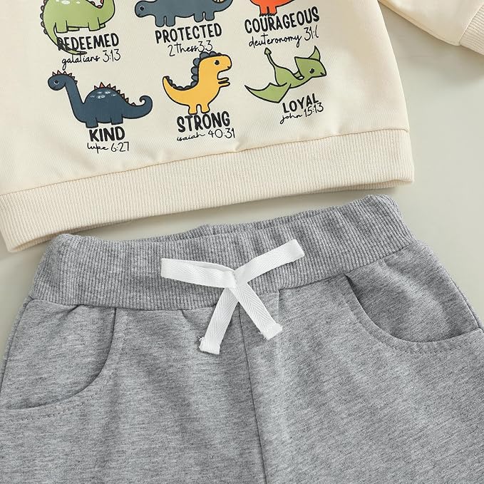 Nyapruwe Toddler Baby Boy Fall Outfit Funny Print Long Sleeve Sweatshirt - Image 6