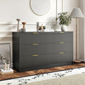 6 Drawers Fluted Dresser for Bedroom, Large Floor Chest of Drawers, Modern Long by Provideyouwithbestproduct%EF%BC%81