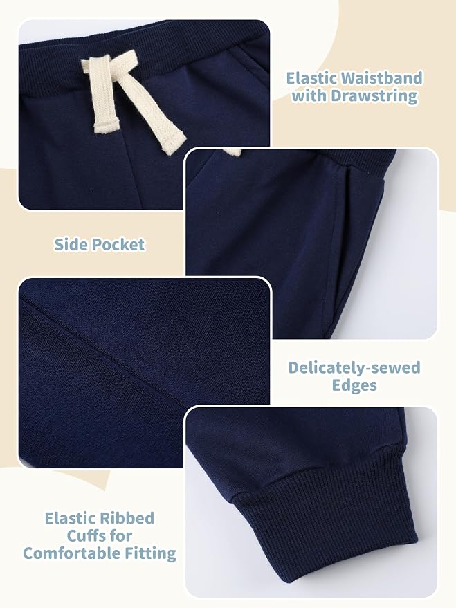 HXP 3 Pack Toddler Sweatpants Cotton Toddler Boys Girls Unisex Sweatpants Pants - Image 3