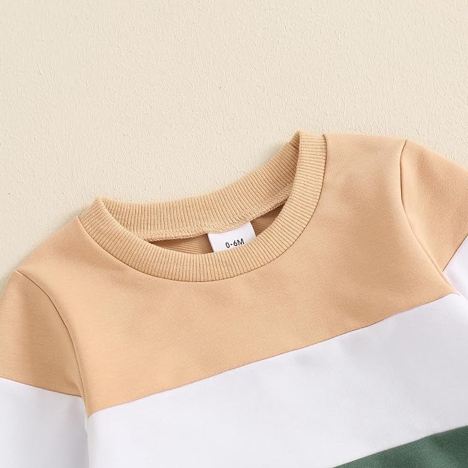 Toddler Baby Boy Fall Outfits Long Sleeve Crew Neck Pullover Sweatshirt + - Image 3