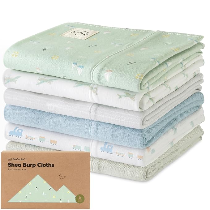Organic Burp Cloths Baby Boy, Girl by KeaBabies