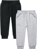 GFQLONG 2/3 Pack Toddler Pants Sweatpants Boys Cotton Joggers, Athletic Pull on by GFQLONG