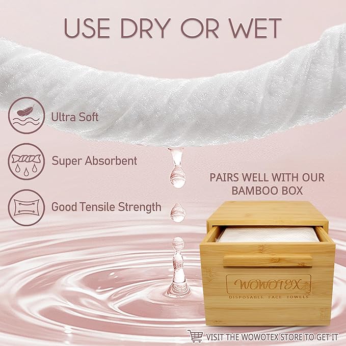 100% Cotton Disposable Face Towel 200 Count 10x12 Inch | Biodegradable Thick - Image 6