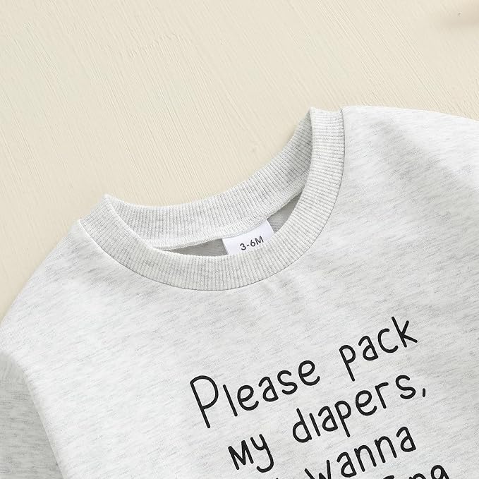 VISGOGO Newborn Infant Baby Boy Girls Oversized Romper Little Dude Sweater - Image 6