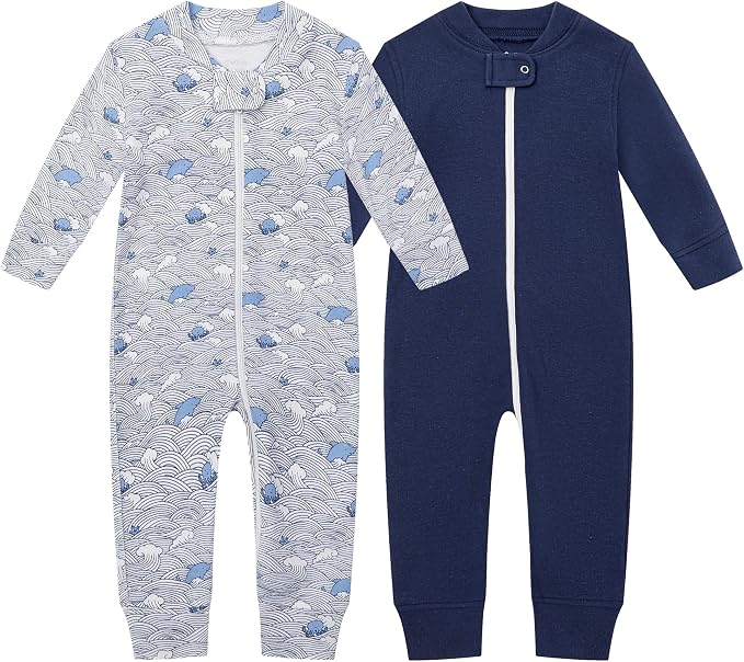 Owlivia Organic Cotton Baby Boy Girl Zip up Sleep 'N Play Pjs, Long Sleeve by Owlivia