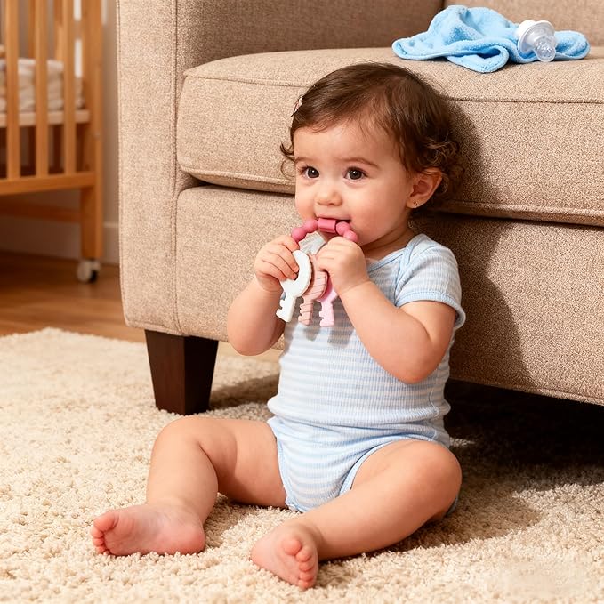 Baby Teething Keys Toys 3 to 12 Months, Infants Toddler Sensory Chew Toys - Image 5