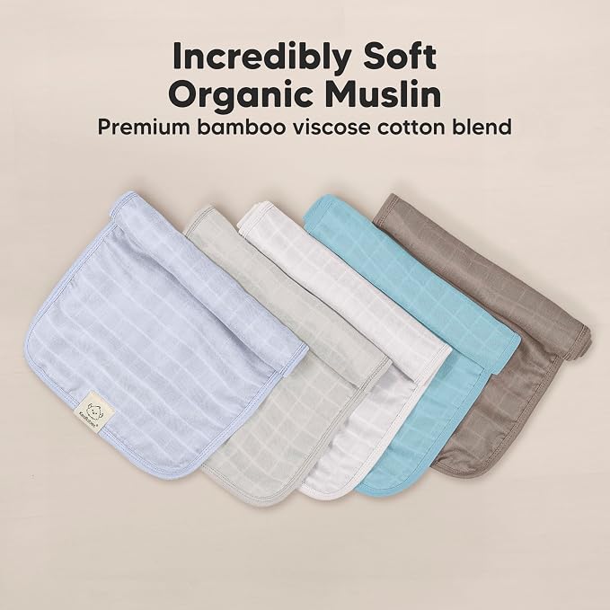 5-Pack Cotton Muslin Burp Cloths Baby Girls, Boys - Image 4