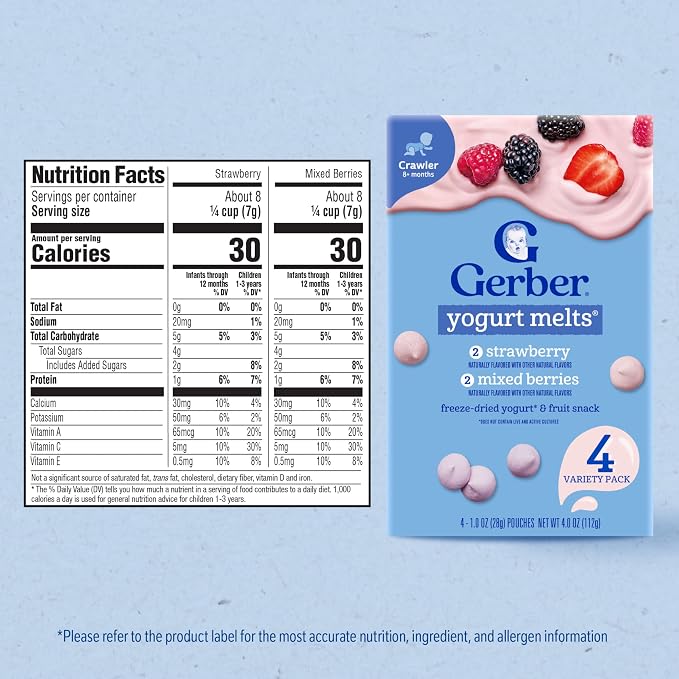 Gerber Stage 3 Baby Food, Strawberry and Mixed Berries Melts, 1 oz. Pouch - Image 2
