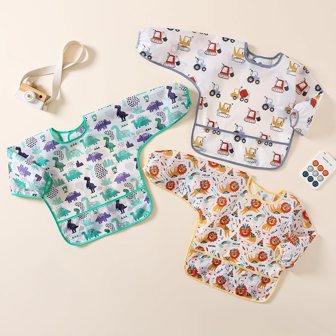 Sleeved Bib, 5 Pack, Waterproof Shirt Bibs - Image 5