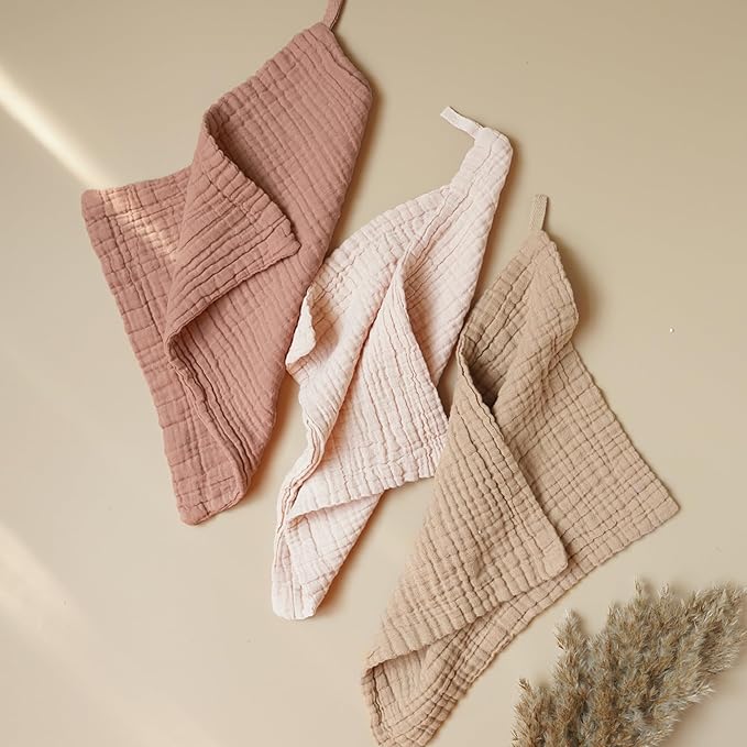 Konssy Baby Muslin Washcloths 7-Pack, 100% Cotton Baby Bath Washcloths - Image 2