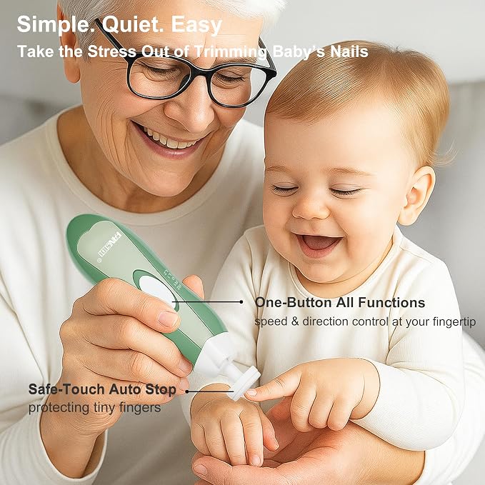 Fansidi Baby Nail Trimmer Electric – Limited Forest Serenity Green, Gentle Baby - Image 4