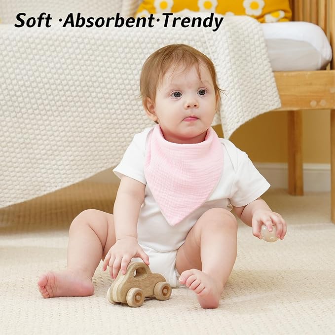 Muslin Baby Bibs Baby Drool Bandana Bibs - Image 7