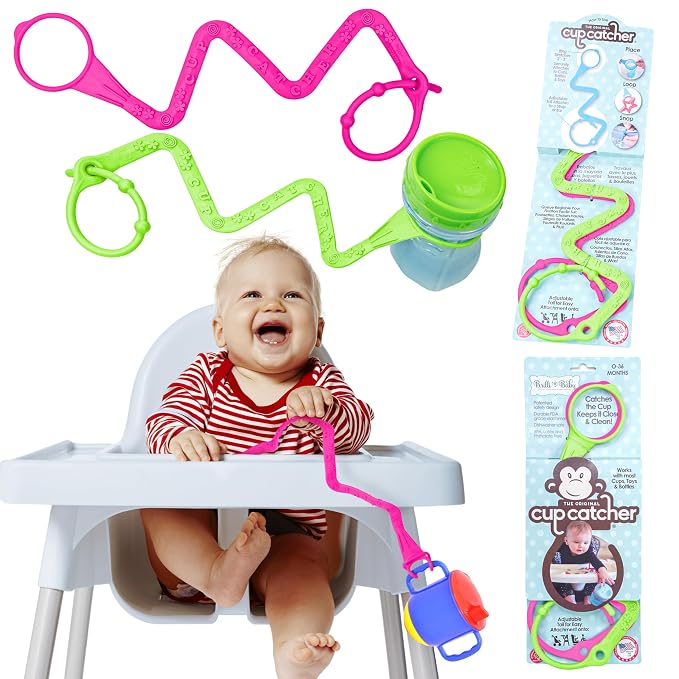 Brilli Baby Cup Catcher Patented Safety Tether Strap, Attach Sippy Cups by BrilliBaby