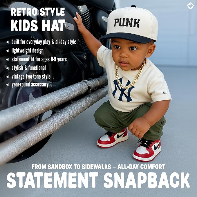 Funky Junque Premium Kids Trucker Hat Vintage Snapback Baseball Cap - Image 5