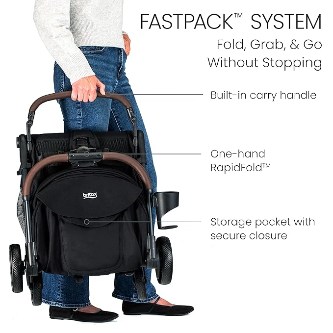 Britax Juniper Compact On-The-Go Stroller, Effortless Fastpack System - Image 4