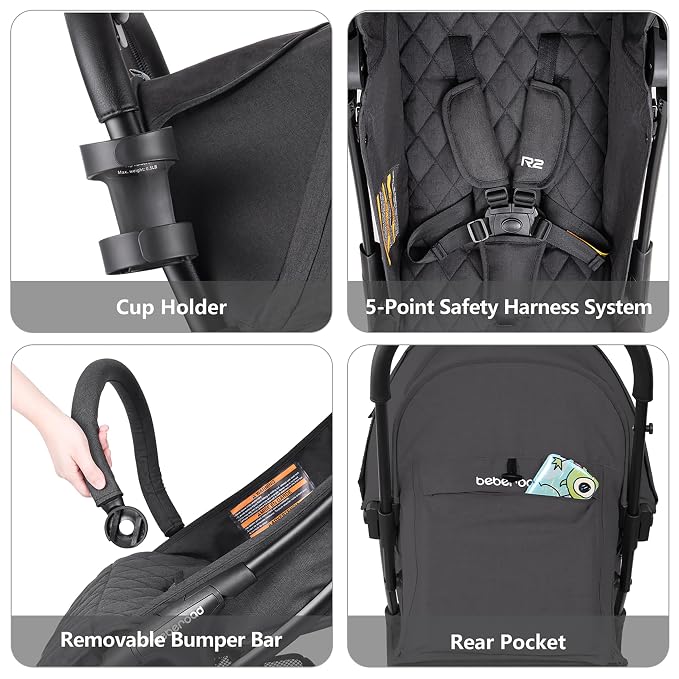 Beberoad Love R2 Small Travel Stroller Compact Strollers Foldable Lightweight - Image 4
