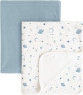 Konssy Knit Baby Blanket 2 Pack, Soft Ribbed Swaddle Receiving Blankets by Konssy