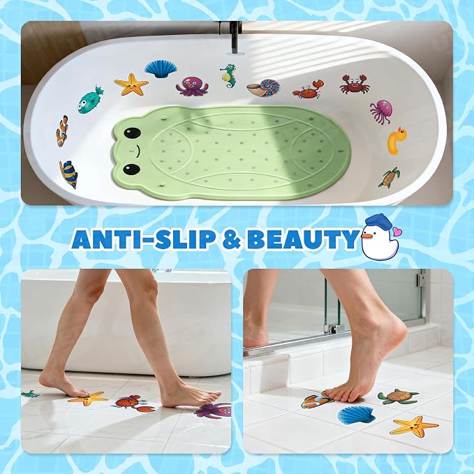 UNEEDE Kids Bathtub Mat with 24PCS Non Slip Bathtub Stickers, Non Slip Shower - Image 5