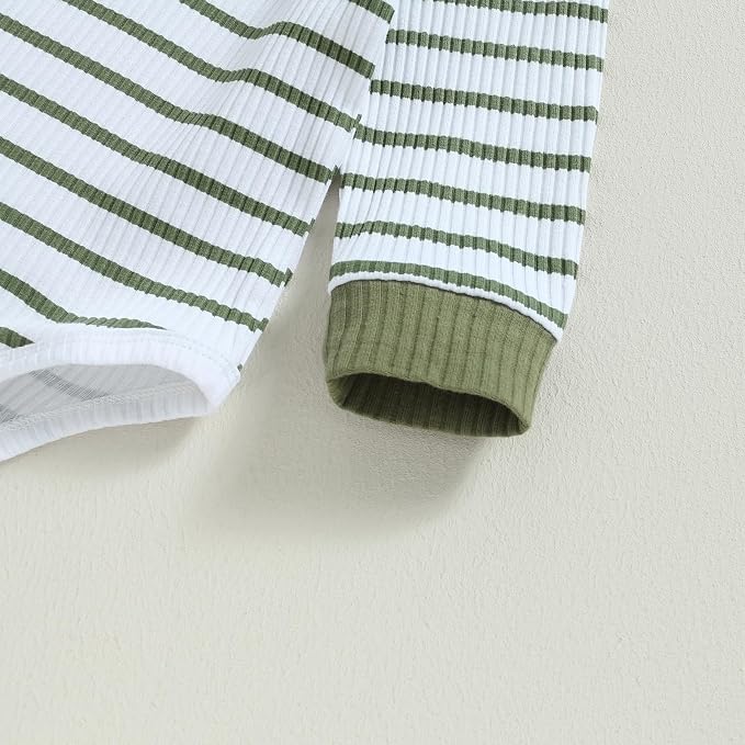 Newborn Baby Boy Girl Clothes Ribbed Knitted Long Sleeve Romper Pants Solid - Image 4