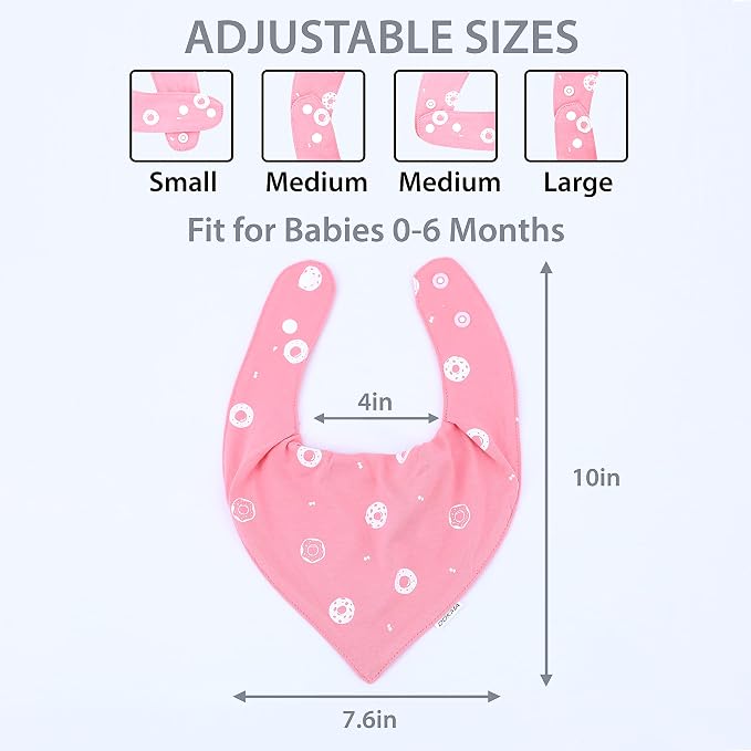 DOKMA Set 8 Organic Cotton Baby Drool Bibs - Image 3