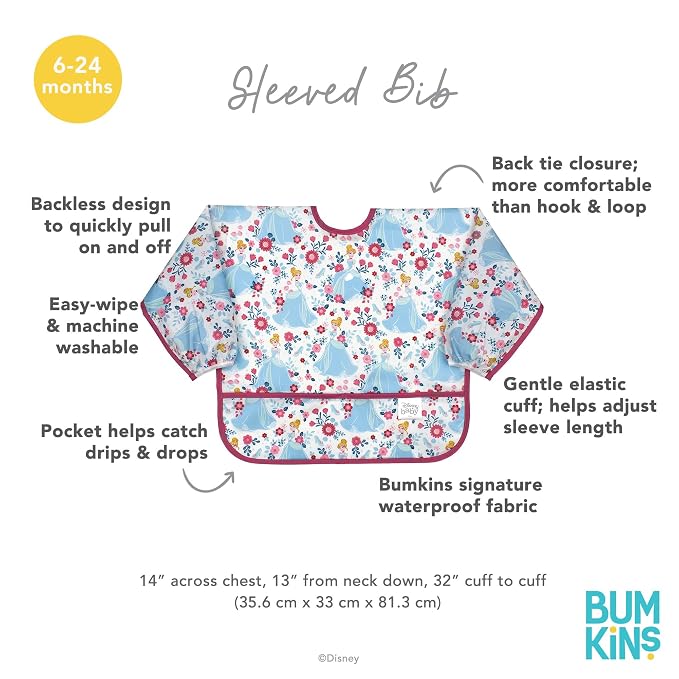 Bumkins Disney Bibs, Baby and Toddler Girls and Boys 6-24 Months, Long Sleeve - Image 5