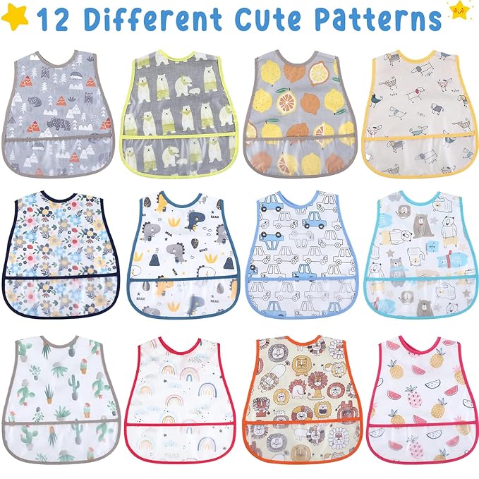 Jeyiour 12 Pcs Baby Waterproof Bibs - Image 4