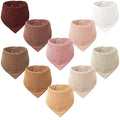 Konssy Muslin Baby Bibs 10 Pack Baby Bandana Drool Bibs 100% Cotton by Konssy