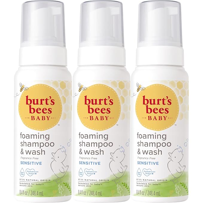 Burt's Bees Baby Sensitive Foaming Shampoo and Wash, Fragrance Free, Tear Free by BurtsBees