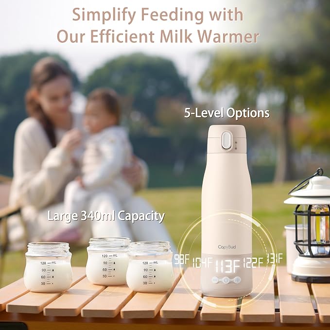 Portable Bottle Warmer for Travel, 12 Oz Milk Warmer for Breastmilk Formula - Image 3