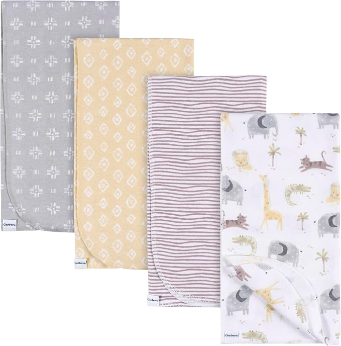 Gerber Unisex Baby 100% Cotton Flannel Receiving Blankets 30x30 Inches by Gerber